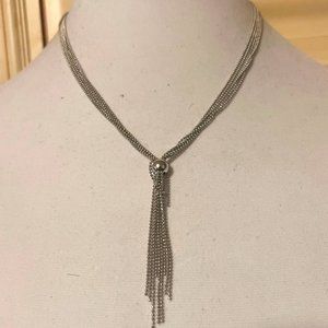 925 Italy AR Multi Strand Beaded Tassel Necklace